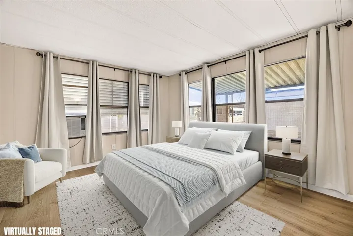 Virtually staged primary suite
