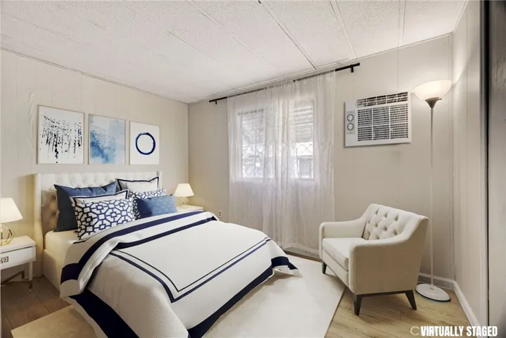 Virtually staged guest bedroom