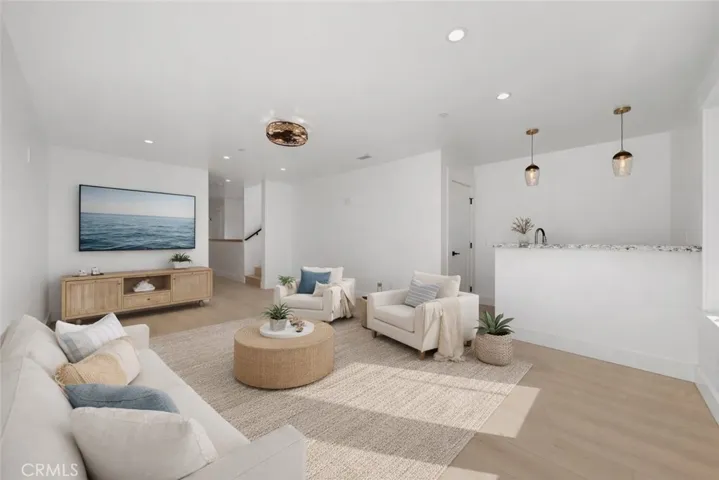 Virtually staged family room