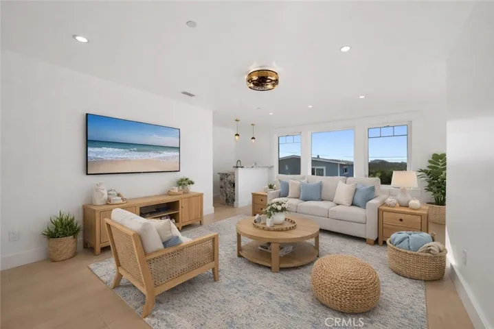 Virtually staged family room