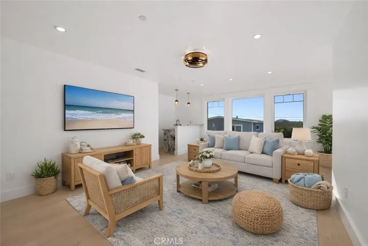 Virtually staged family room