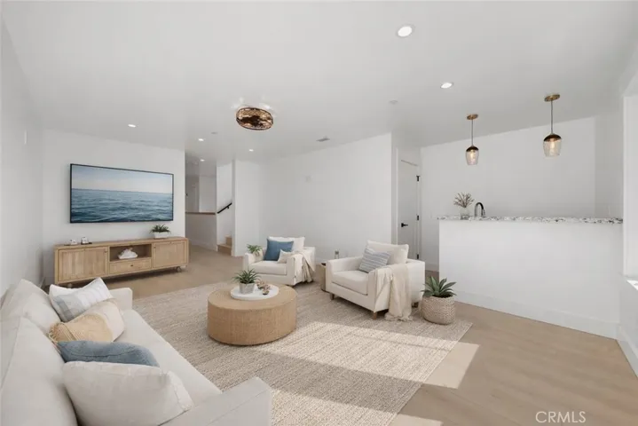 Virtually staged family room