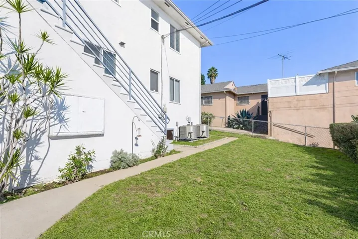 Shared backyard for three units