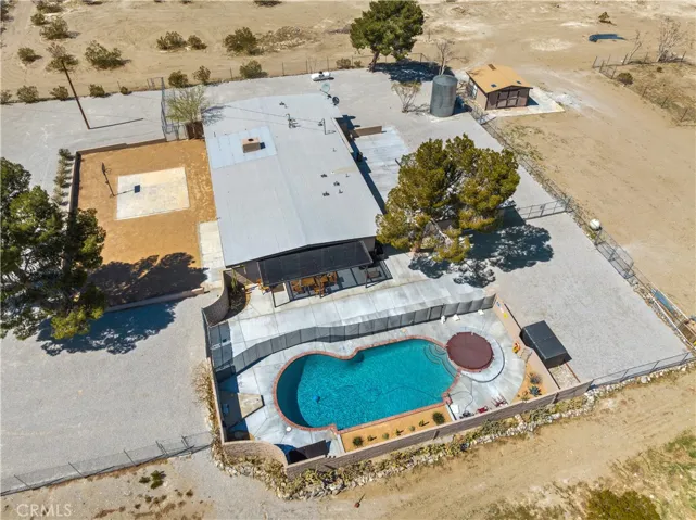 Overhead view of pool area