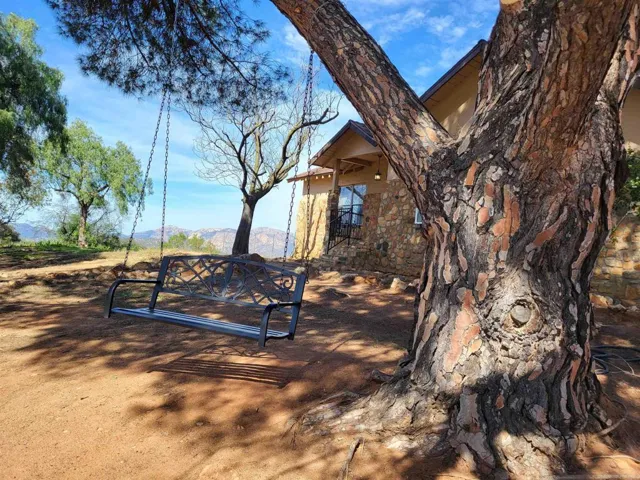 porch swing overlooking view to ocean