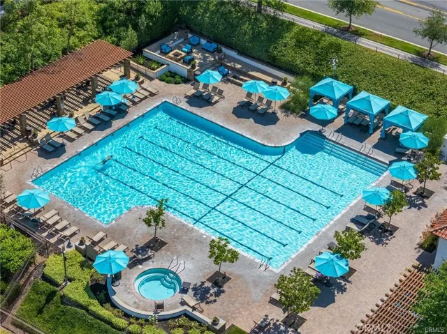 Community pool, hot tub, BBQ's, fire pits, bathrooms and showers