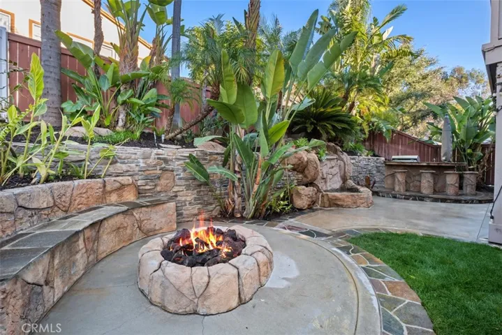 Relaxing by the fire.