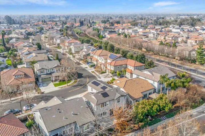 Aerial view of residential area