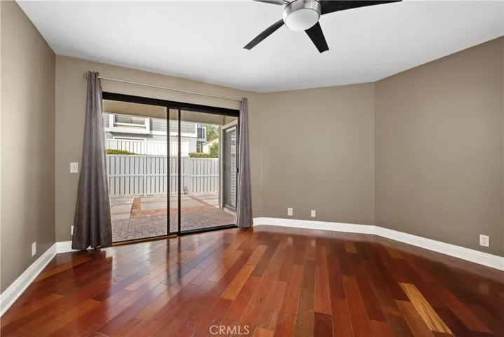Master bedroom sliding door to backyard