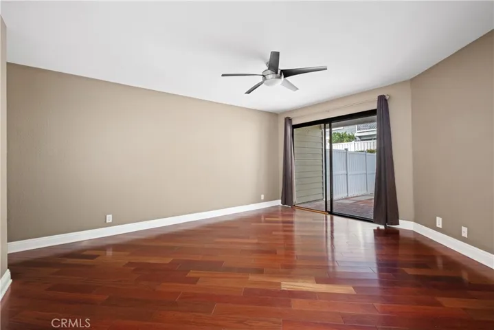 Master bedroom sliding door to backyard