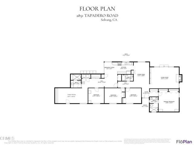 Floor Plan 2851 Tapadero Road