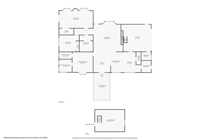 Layout of home and attic room