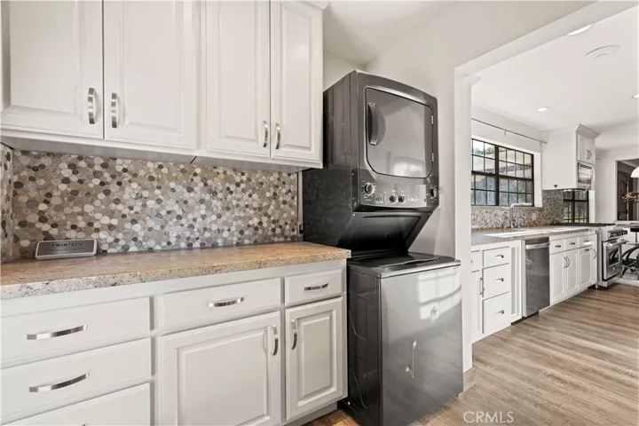 Laundry room with stackable area for washer and dryer