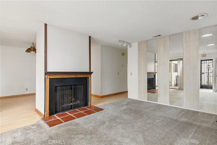 Living room with fireplace