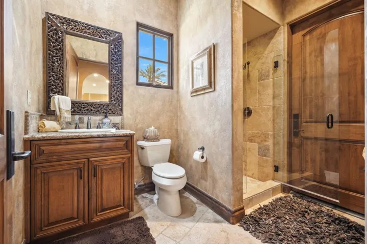 Full bath by kitchen