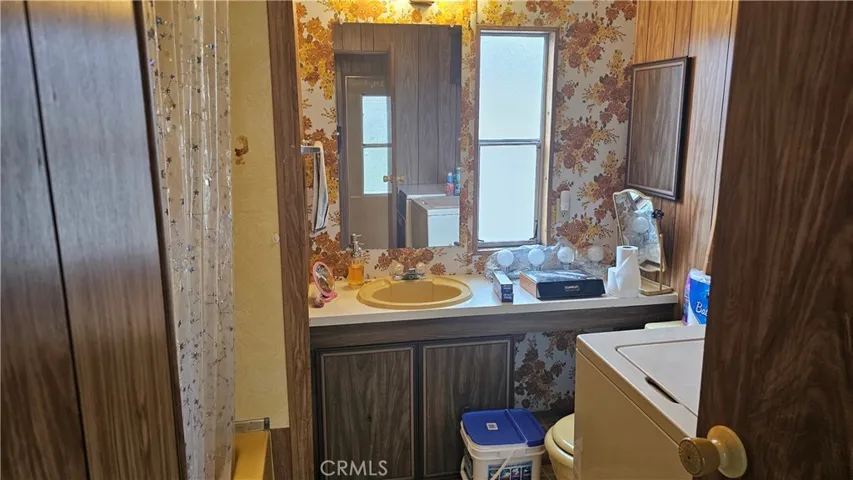 Hall bath with laundry