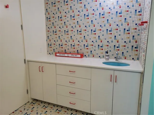 Vanity in bathroom
