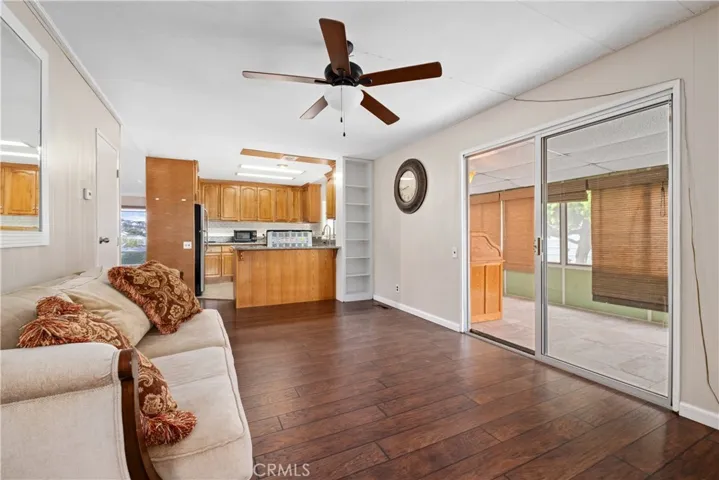 family room adjacent to kitchen