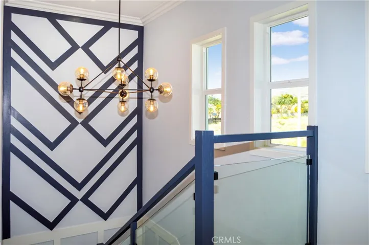 Unit 1 - Staircase with Custom Woodwork, Glass Panels, Custom Lighting & Windows to  Enjoy the View