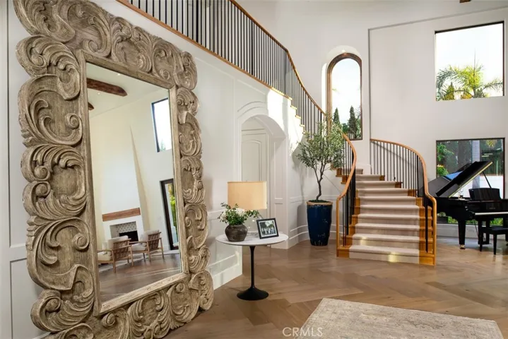 Dramatic curved staircase