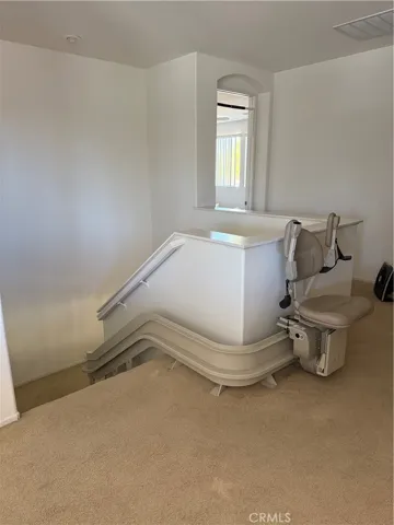 Top off stairs with chair lift