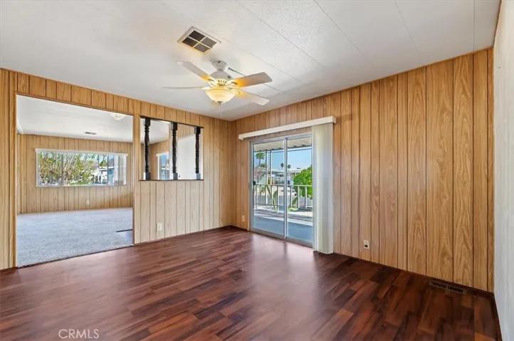 Connected to the Living Room and sliding door to front patio