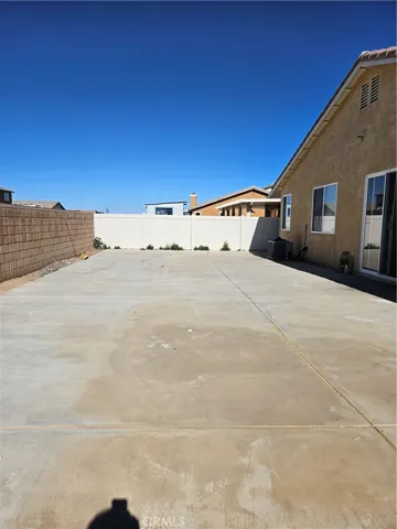 Backyard has concrete ready for your personal toch!