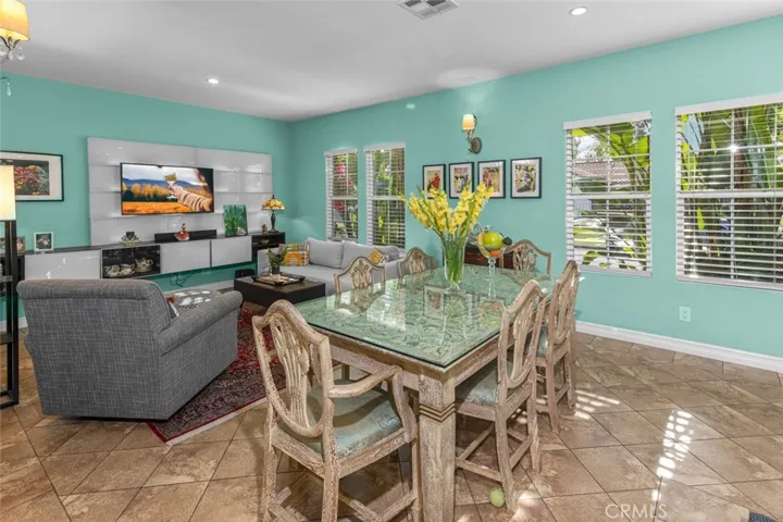 Living room and dining area in the in-law unit
