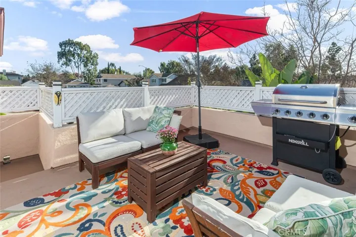 The upstairs is connected to a sun-drenched balcony, facing the front of the house. It also connects to the 450 square feet art studio on top of the garage.