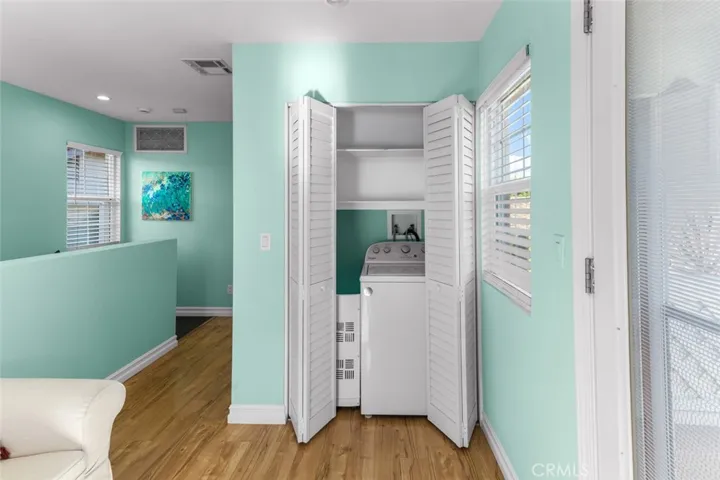 The in-law unit has its own laundry area.