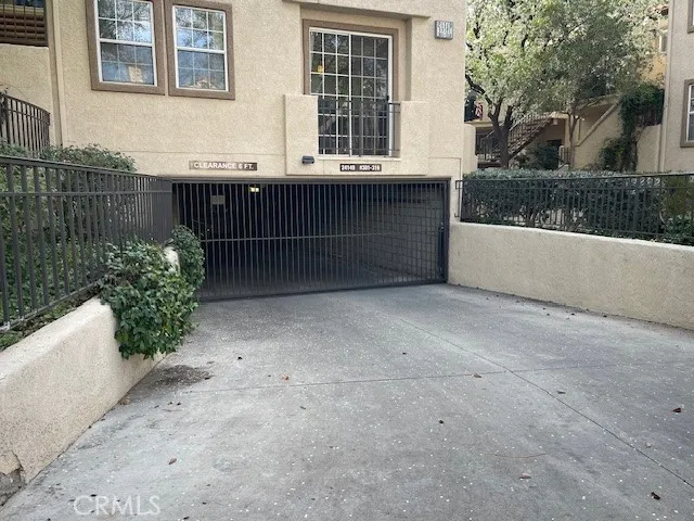 Gated entrance to parking area