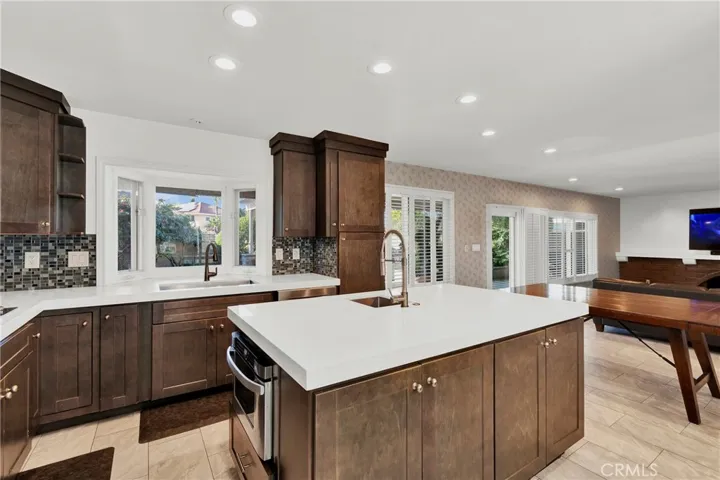 Remodeled kitchen to family room