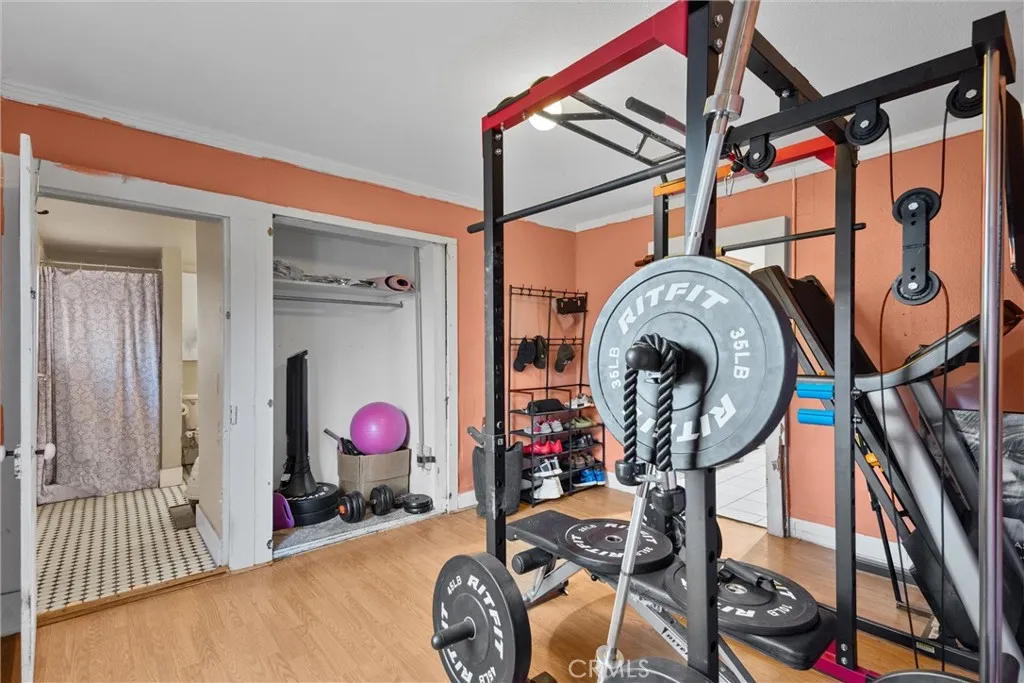 Main Floor Bedroom being used as a gym