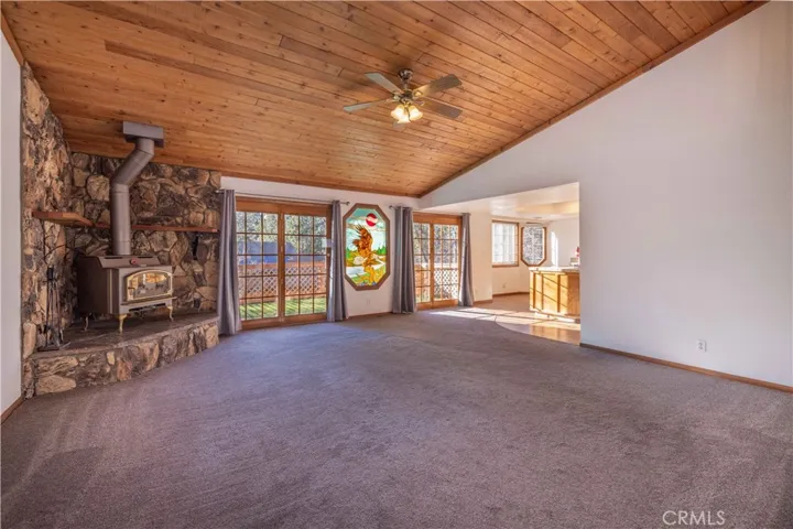 Family Room with wood burning stove