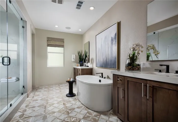 Primary Bathroom: Sora Prairie Inspired - Skylar II Collection at FivePoint - Photo of model home - Not actual home for sale - Homesite 26 - Home is still under construction
