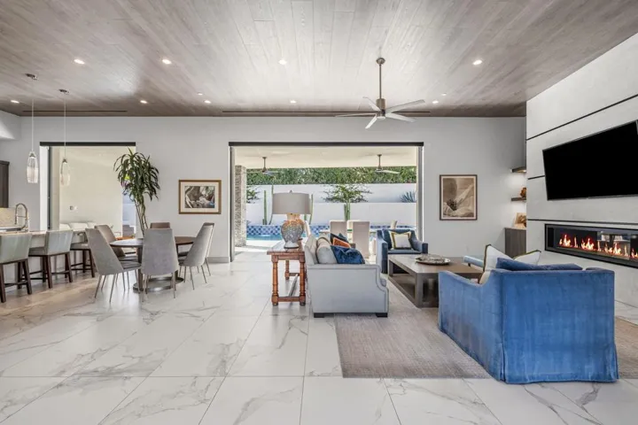 Enjoy indoor fireplace