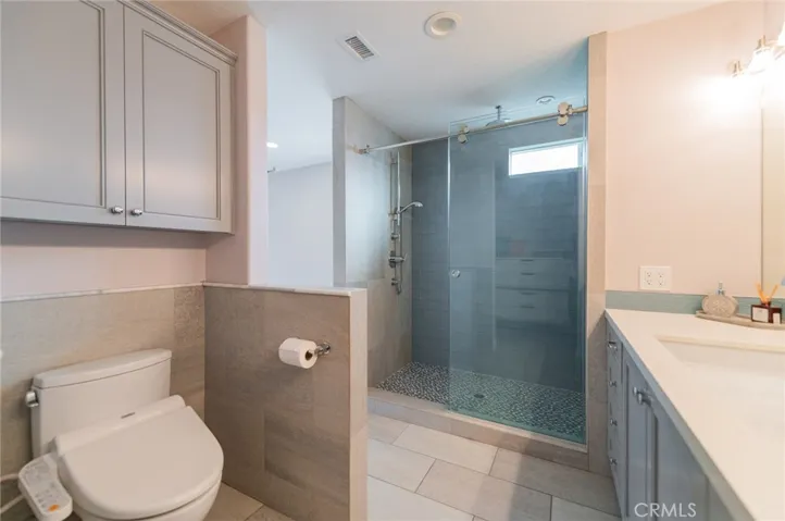 Walk-in shower in master bedroom