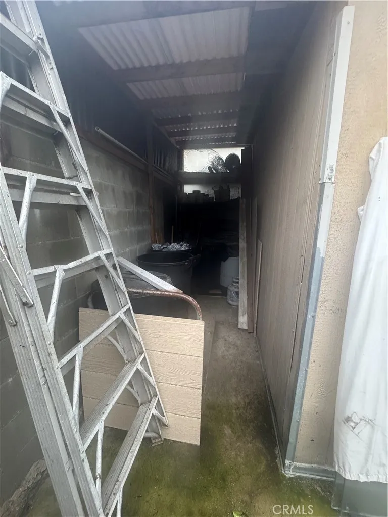Storage space behind the Garage.