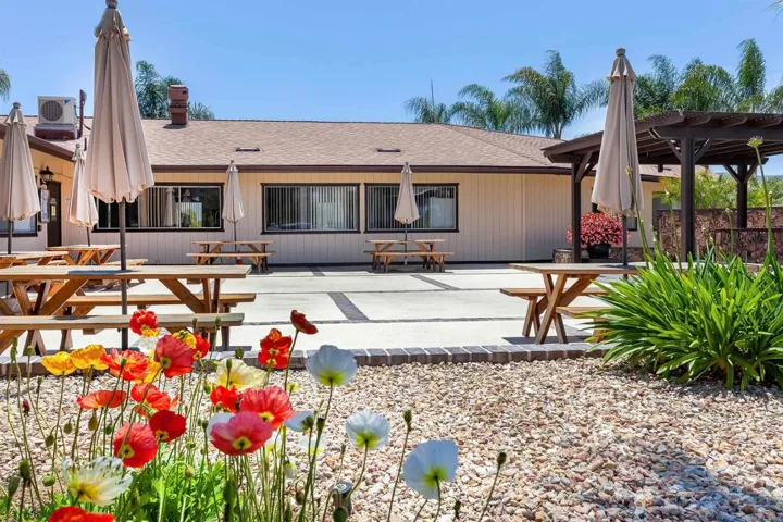 Just outside the main clubhouse.