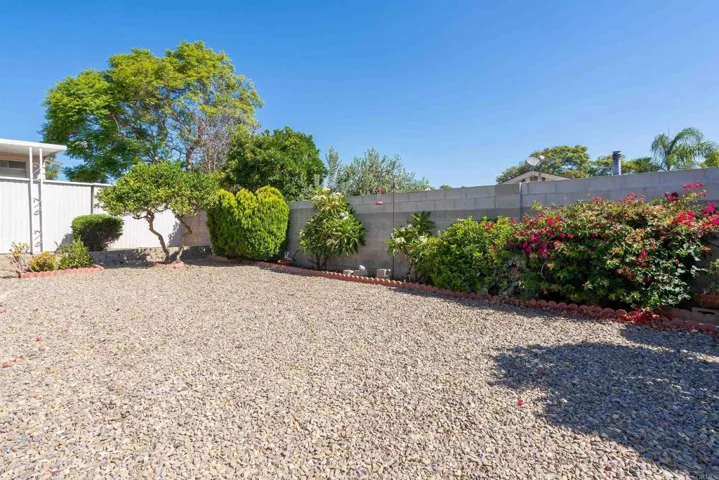 Nice size backyard & all landscaping is on a timed drip system. Mature lemon and orange tree!