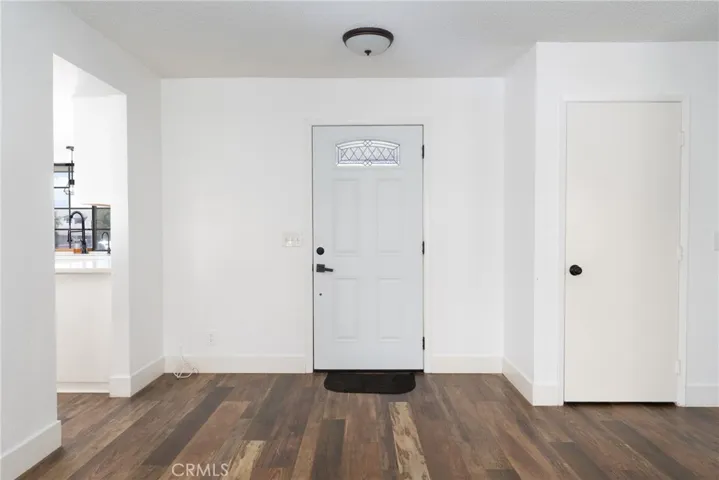 Front door, view from living room