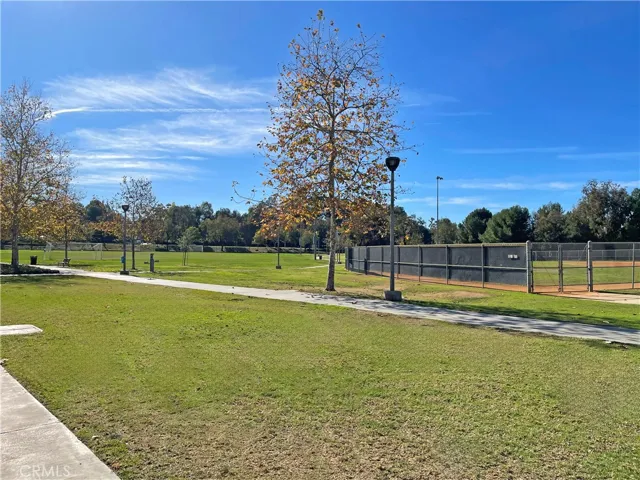Biking and walking paths along side playing fields at the Park