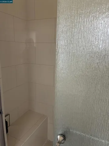 Master bath shower tile and bench