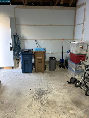 Rear wall of garage