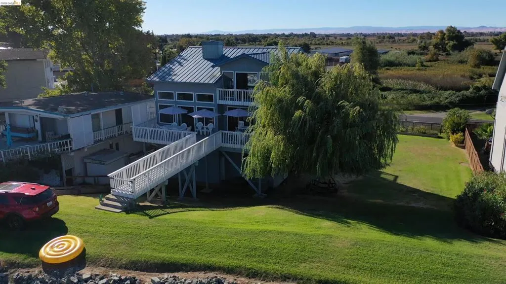 Drone / aerial view of a mountainous background