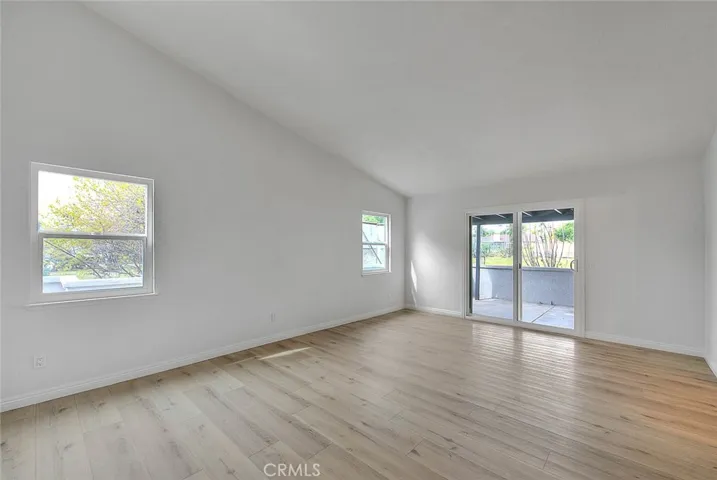 Primary Bedroom, sliding doors to backyard