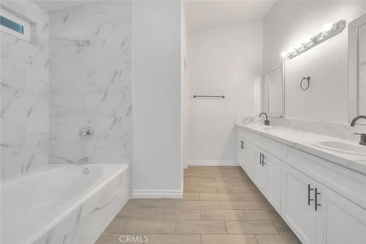 Primary Bathroom Vanity, Shower and Tub