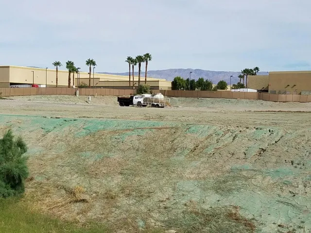 View to NW from retention basin along Av