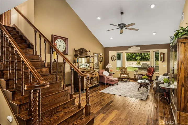Wood stairs and outdoor views