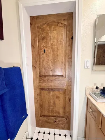 Toilet and Shower area features a sliding door.
